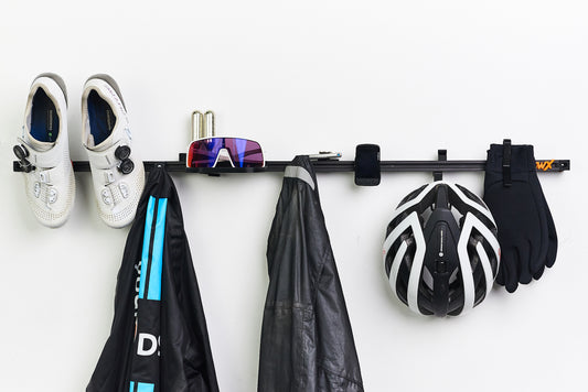 Stylish and Convenient Bicycle Accessories Organizer Helmet and Shoes Hangers SPD/ SL, gloves, goggles